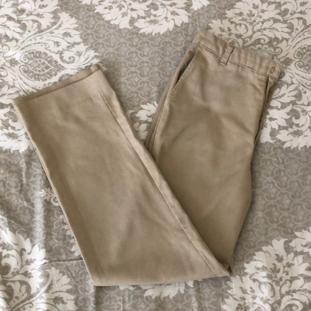 3 Pairs of school uniform RC Khakis flat front 33x32  Excellent condition